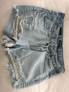 wild fable Light Blue Distressed Frayed Denim Shorts